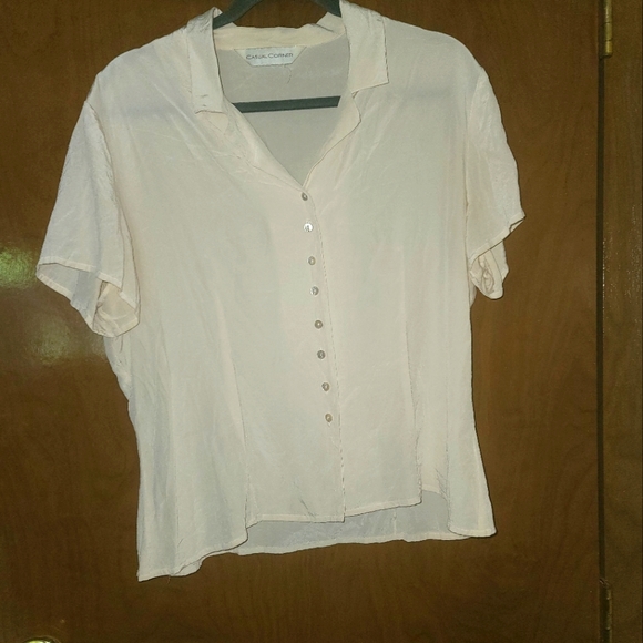 Casual Corner Tops - 90s silk button up blouse size large